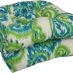 Blazing Needles Outdoor Rounded Back Chair Cushion, 19" x 19", Sorista Teal 2 Count-picture-17
