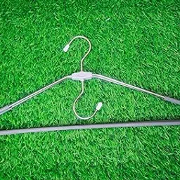 AMRO Beautility Needs Hangers for Clothes, Wardrobe, Saree, Pants, Shirt, Jacket, Blazer - Stainless Steel, Powder Coated, Silver - Space Saving, Rust Resistant, Foldable - Pack of 6-picture-53