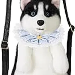 enakshi (label) Cute Puppy Shaped Backpack Soft Puppy Doll Bag for Pet Lovers Children Teens Blue Plaid Scraf|Clothing, Shoes & Accessories-picture-11