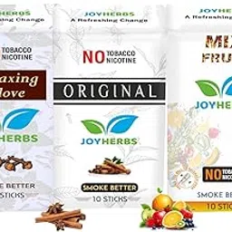 JOYHERBS Herbal Cigarettes 100% Tobacco And Nicotine Free Combo Pack Of Clove, Original & Mix Fruit Flavour Smoke (10 Sticks Each) - Made with Ayurvedic Herbs(Tobacco Alternatives) | Non Addictive-image-57