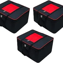 Fancy Walas Presents Big Size Underbed Water Water Proof Storage Bag/Storage Organizer for Storing Blanket, Clothes with Zipper Closure and Handle (Red, 3)-image-26