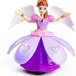 Dancing Princess Doll – Light Up Musical Dress with LED Projection & Spinning Wings | Battery Operated Rotating Doll Toy for Girls (Pink & Purple)-image-93