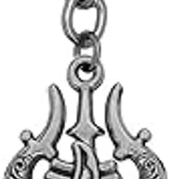 m men style Lord Shiv Shankar Mahadev Bholenath Trishul Rudraksha Damru Mahakal Silver Zinc Metal Keychain-picture-48