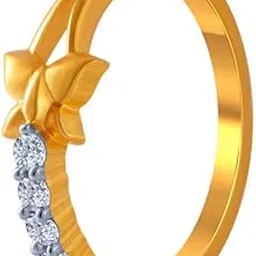 p.c. chandra jewellers 14k (585) Yellow Gold and American Diamond Ring for Women-picture-30