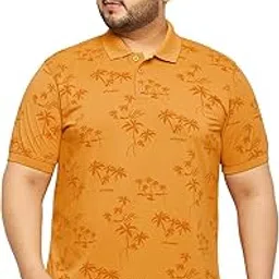 auxamis Men's Printed Polo Neck T shirt-BIGAJ03-Rust-picture-14