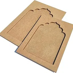 Set of 2 Plain Wooden Jharokha MDF Cutouts Wall Decor Wooden Jharokha MDF Jharokha Cutout L X H 21 X 30 CM-picture-21
