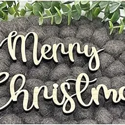 Curious Button Wooden Merry Christmas Ornament Sign | Size:14" Cutout Hanging Decoration for Wall, Door & Tree | DIY Paintable Christmas Décor (2.7mm Thick)-image-92