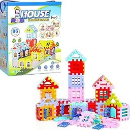 EKTA House Building Blocks with Windows Set-3, Building Blocks for Kids, Block Game for Kids (Multicolor, Big Size) - 96 Pieces-picture-14