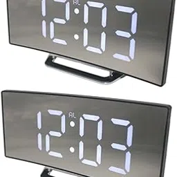 FABLOFT® 2pcs Ultra Large LED Display Screen Digital Mirror Alarm Clock White-picture-10