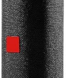 Portable Bluetooth Speaker, Black Mesh Fabric, Wireless Audio Device with Red Logo, Cylindrical Design-picture-32