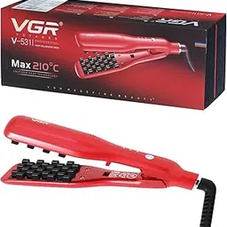 VGR V-531 Professional Hair Volumizing Iron - Premium Ceramic Coating, 3 Adjustable Temperature Settings, 360° Swivel Cord, Auto Shut-Off Safety Feature, Perfect for Salon & Women Use - Red-picture-28