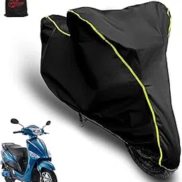 AUTOBIRSA Waterproof Two Wheeler Cover for Hero Electric Scooty | UV Proof, Heat Resistant & All Weather Protection | Black & Yellow Piping Color | Durable & Triple Stitched - Custom Fit Cover-picture-24
