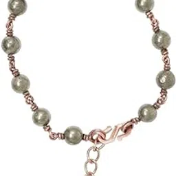 chakradhari 99.9% Pure Copper Golden Pyrite Stone Bracelet for Men and women (6mm)-picture-10