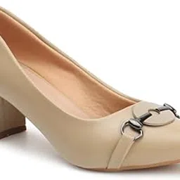 carlton london Women Stylish Slipon Pump Shoes with Block Heels, Pointed Toe for Party and Formal Occasions-picture-17