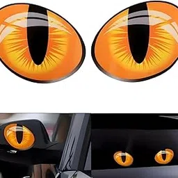 KREEPO Cat Eyes Decoration Sticker for Car Truck Side Mirror Window Bumper Self-Adhesive Vinyl Waterproof Sticker (Pack of 2) (15x12.4cm)_kr-116-picture-26