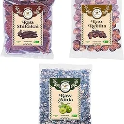 Thisharvi Organic Herbal Hair Wash | Raw Shikkai, Reetha & Amla | Natural Hair Cleanser for Strong, Silky & Healthy Hair | Strengthens Roots & Controls Dandruff | 100% Organic & Chemical-Free | 3 Packs of 200g Each-picture-17