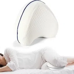 Knee Pillow for Side Sleepers, Ergonomic Side Sleeper Pillow, Made of Visco-Elastic Memory Foam, Positioning Pillow for Comfortable and Restful Sleep, Washable, Breathable Cover, White-picture-63