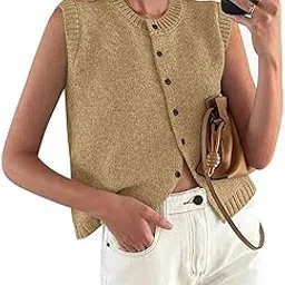 prettygarden Womens Sweater Vest Cardigans 2025 Fall Lightweight Casual Sleeveless Button Down Knit Tank Tops-picture-11
