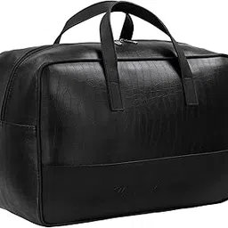 Luxury Vegan Leather Stylish & Spacious Duffel Bags Cabin Size Travel Sports Gym Shoulder Hand Duffle Bags for Men and Women Weekender Overnight Travel Luggage-image-19