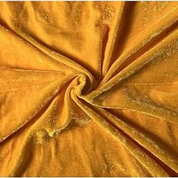 Quago Unstitched Velvet Viscose Fabric Cloth Velvet kapda Decorative Material for Blouse, Suit, Kurti, Dress Design, Frock, Gown, Curtain Material (2 Meter, 44 inch Pana) (Yellow)-picture-19