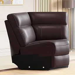 Home Centre Stockholm Half Leather 1-Seater Wedge Recliner - Brown-picture-25