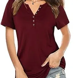 prinkle Women's Regular Fit Pure Cotton V Neck Half Sleeves T-Shirt-picture-32