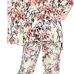 cloth haus india Women's 100% Modal Floral Printed V Neck Kaftan Top for Women-picture-17