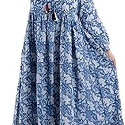 fashion zest Women Cotton Blue Gathered Gown | Formal Wear Plus Size Gown | Plus Size Gown | Ultra Plus Size Gown| Occasion Wear Gown | CH107-picture-39