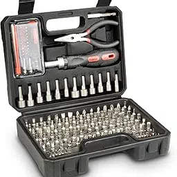 AGARO Chrome Vanadium Steel Screwdriver and Bit Set with Carry Box- 151 Pieces (Black)-picture-31