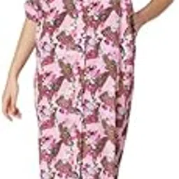 kuberakshi fashion studio llp Pink Peacock Print Shirt-Style Long Dress with Pocket & Belt – Crepe Womens Casual Wear-picture-20