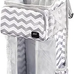 RYAP Hanging Diaper Organizer for Changing Table & Crib Baby Diaper Stacker Crib Organizer Nursery Hanging Organizer for Baby Bed with Warmer Pocket-picture-26