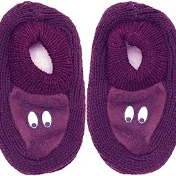 khwaish store Unisex Baby Winter Cute Eye Look Design Knitted Socks Cum Slipper Indoor House Warm soft Socks With Anti Slip Sole-picture-43