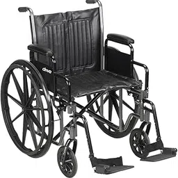 Drive I DeVilbiss - Sanrai I Wheelchair- 158 Kg Capacity, Seat Width-20Inch., Footrest Detachable, Armrest Flip Up, Seat - Foot-Plate Height Adjustable- For Heavy Weight Users- SSP 2-picture-49