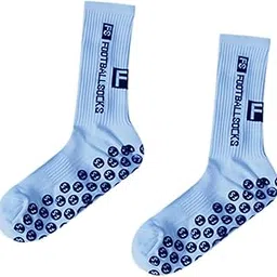 enakshi (label) Sports Socks Non Slip Grip Pads Soccer Socks for Running Yoga Gym Basketball Light Blue|Clothing Shoes & Accessories | Mens Clothing | Socks image 1