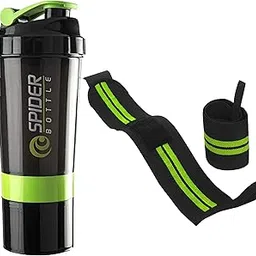 Protein Shaker Bottle with Wrist Support Band for Gym Sport & Exercise l Weightlifting l Powerlifting l Wrist Wrap l Gym Shaker l Shaker Bottle l Gym Water Bottle. (Green)-picture-30