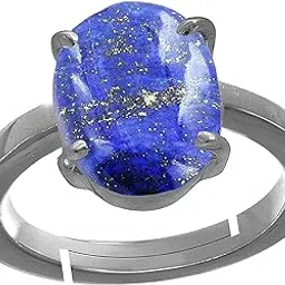 bl fedput Lapis Lazuli Ring 6.25 Ratti Natural Lapiz Ring Original Lab Certified Blue Lapis Unheated Untreated Precious Stone Adjustable Ring Size 16-24 for Men and Women,s-picture-35