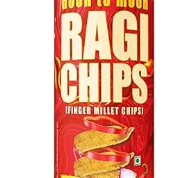 Noon to Moon Ragi Piri Piri (Peri Peri) Flavoured Chips | Vegan & Gluten-Free Finger Millet Chips | Nachni Chips | 150g image 1