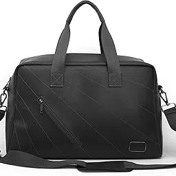 Buzz 30L Olive Duffle Travel Bag for Men & Women | Lightweight Faux Leather Travel Hand Bag with Multiple Compartments, Sturdy Handles, Detachable Shoulder Strap | Handbag for Travel (Black)-image-33