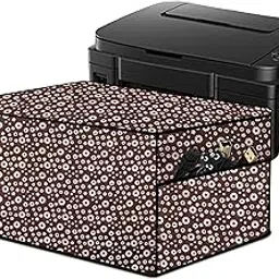 Stylista Waterprood and Dustproof Printer Cover Suitable for HP Smart Tank 520, Floral Pattern Coffee, Polyester-picture-24