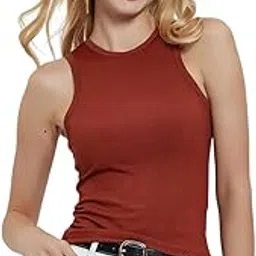glito Soft Cotton Ribbed Sleeveless Tank Tops for Women | Slim Fit | Crew Neck | Women's Tank Top | Ribbed Innerwear & Loungewear | Ideal for Daily & Casual Wear-picture-10