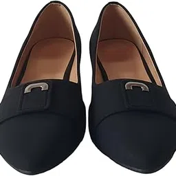 Women’s Stylish Black Buckle Ballerina Flats | Comfortable Slip-On Formal & Casual Shoes for Girls & Women-picture-51