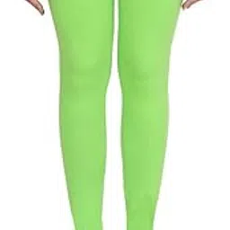 flexica Women's Neon Green Cotton Lycra Ankle Legging-picture-32