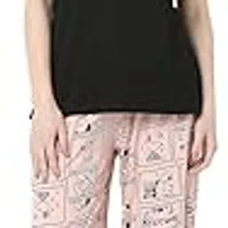 smarty pants Women's Cotton Round Neck t-Shirt & Graphic Print Pajama Night Suit Set.-picture-11