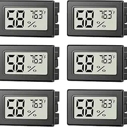 6 Pack Mini Hygrometer Indoor Humidity Meter, Small Digital Thermometer Humidity Gauge Meter, Indoor Thermometer Hygrometer Monitor Fahrenheit (℉) for Humidor, Thermostat Reptile Tank, Mason Jars-image-15