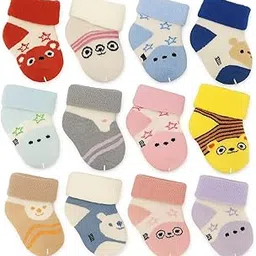 cuteably Organic Cotton Baby Socks, Ankle Length, Mixed Colours, 0-12 Months-picture-34