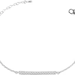 clara 925 Sterling Silver Bar Bracelet | Adjustable, Rhodium Plated, Swiss Zirconia | Gift for Women and Girls-picture-33