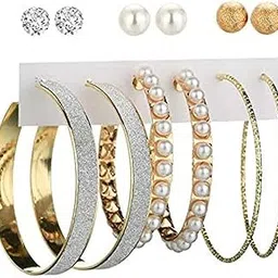 youbella Jewellery Gold Plated Hoop and Stud Earrings Combo for Women and Girls (Gold) (YBEAR_32869)-picture-16