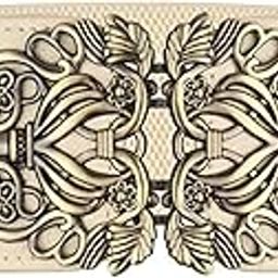 syga Women Cinch Belt, PU Leather Stretchy Waist Belt with Floral Metal Buckle, Retro Style, 25-35 Inch-picture-40