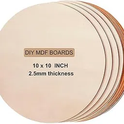 Haoser Round Circle MDF Pine Wood 2.5mm Thick 10 inch MDF Board for Art and Craft Unfinished Round Wood Slices for Resin Art, Mandala Art,Pyrography, Painting (10 INCH, Set of 10)-image-40