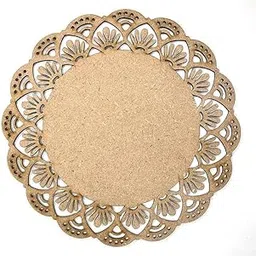 NIYA KRAFTS Lotus-Shaped MDF Wood Wall Decor, 10 x 10 cm, Set of 5, Brown-picture-15